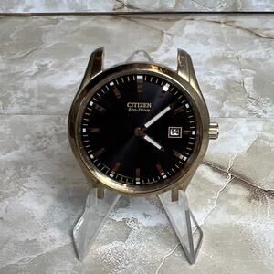 Citizen Eco-Drive Mens Corso Date Calendar Black Dial Watch NO BAND UNTESTED